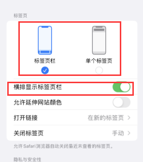 淄博iPhone授权维修分享Safari浏览器如何切换标签栏位置 