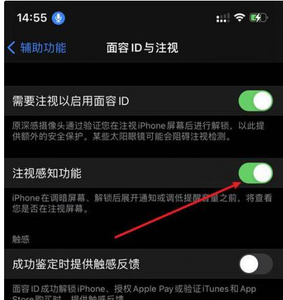 淄博苹果14维修网点分享iPhone14注视感知功能有什么用 